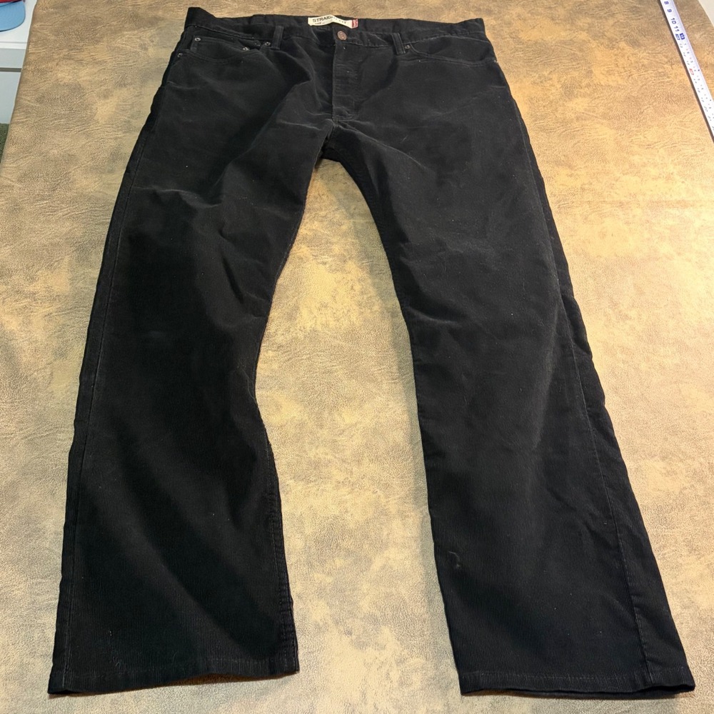 Levi's 505 Corduroy Pants Mens 40x32 Black Straight Fit Corduroy Trousers y2k